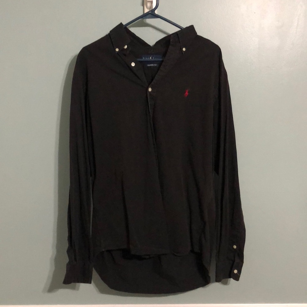 Black polo Raulph Lauren button up dress shirt